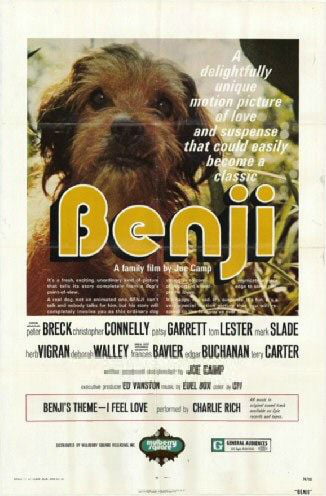 O cartaz de lançamento de “Benji” (1974).