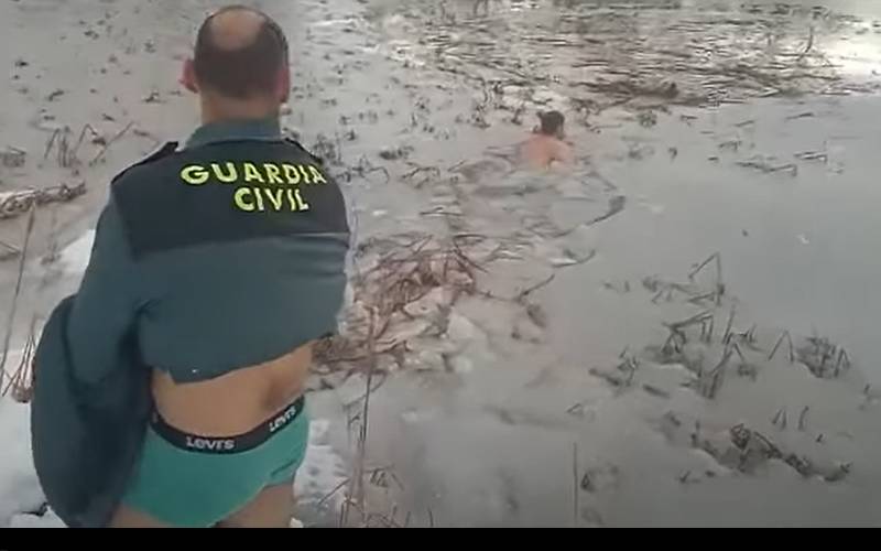 Dois policiais salvam a vida de um cachorro que estava prestes a se afogar em um lago congelado policiais-salvam-cachorro-em-lago-congelado