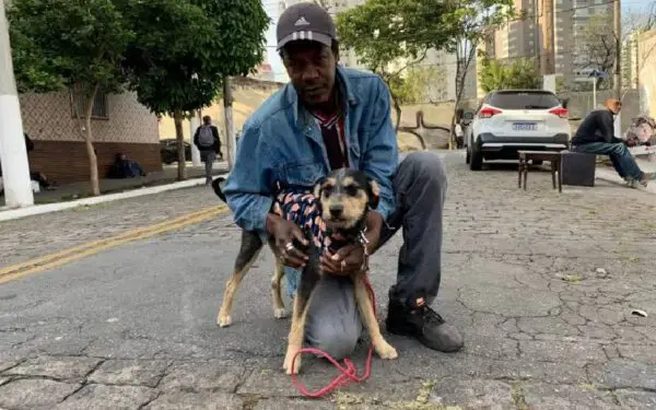 Moradores de rua não aceitam ir para abrigos sem seus cachorros: 'Não vou abandonar' Moradores de rua não aceitam ir para abrigos sem seus cachorros: 'Não vou abandonar'