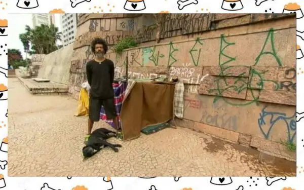 Morador de rua declara amor incondicional ao cachorro: “Na hora da comida, primeiro ele, depois eu” Morador de rua declara amor incondicional ao cachorro: “Na hora da comida, primeiro ele, depois eu”